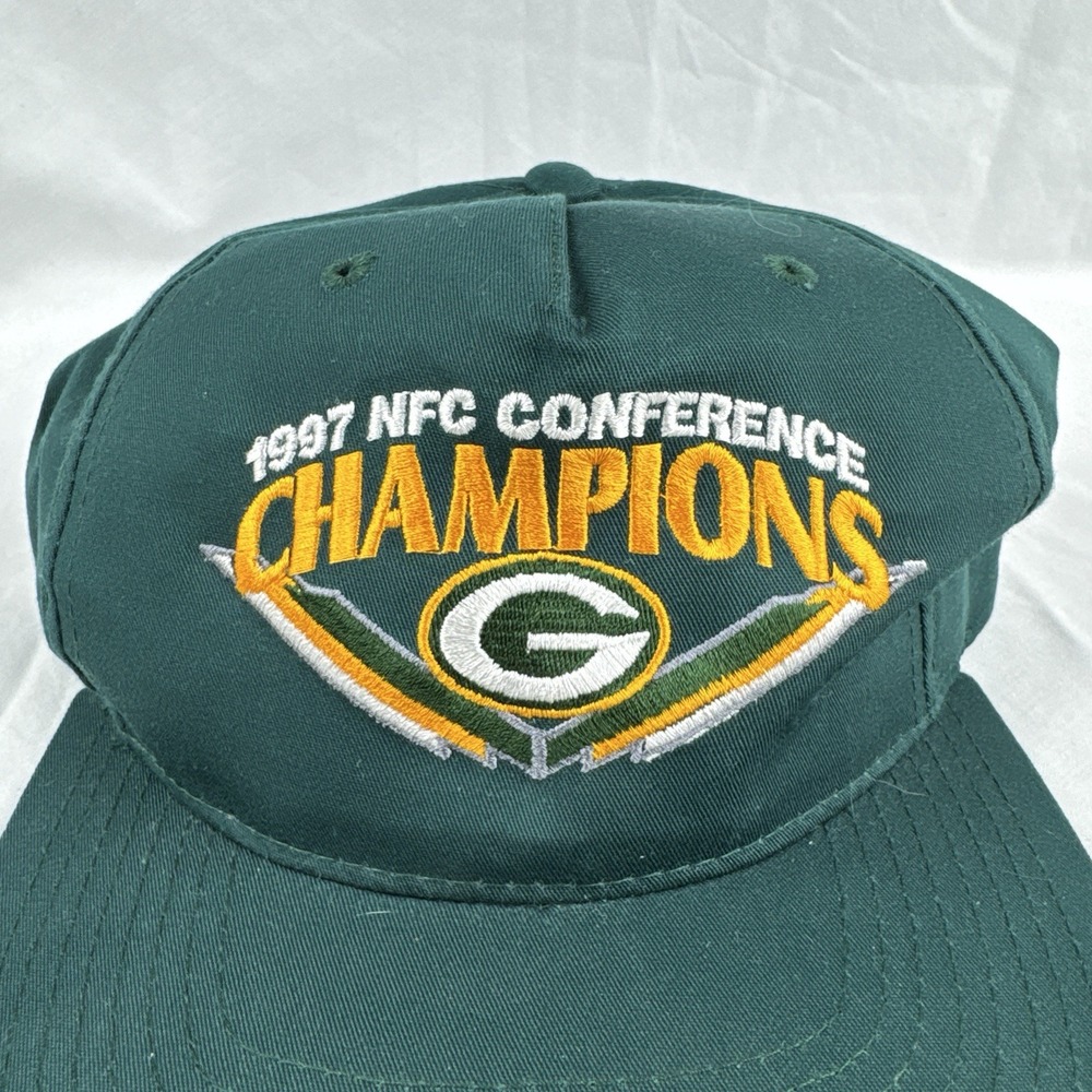 Vintage 1997 Green Bay Packers NFC Conference Champions Snapback Hat New Era - Picture 2 of 7
